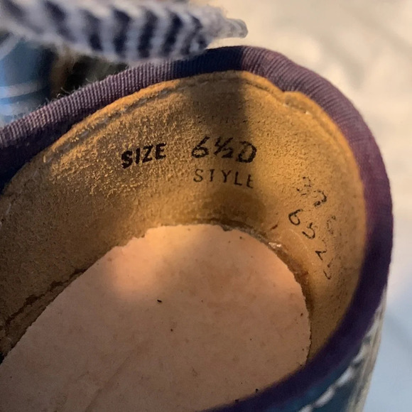 Vintage little boys shoes mother goose blue leather sneakers red goose black 6.5 - Picture 8 of 11